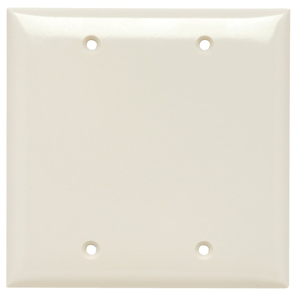 SP23LA 2-Gang Thermoset Wall Plate, Blank, Box Mounted, Light Almond