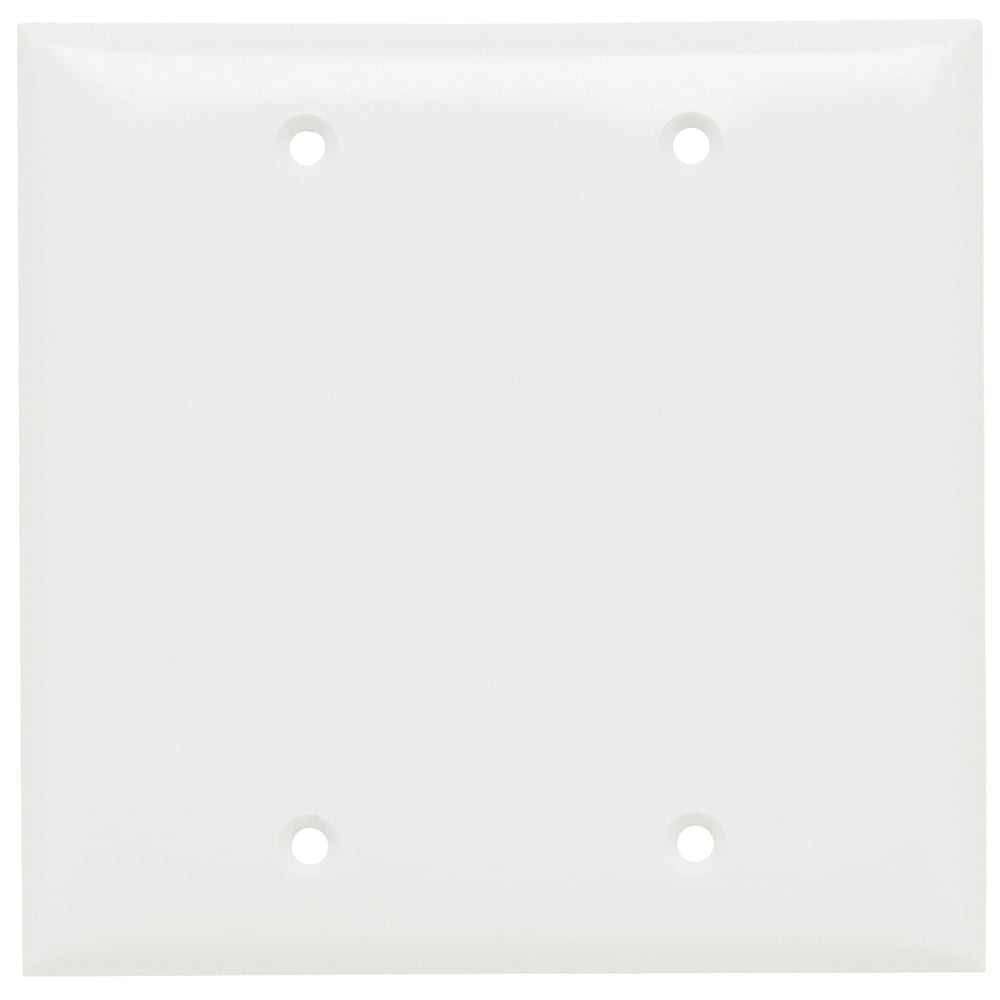 SP23W 2-Gang Thermoset Wall Plate, Blank, Box Mounted, White