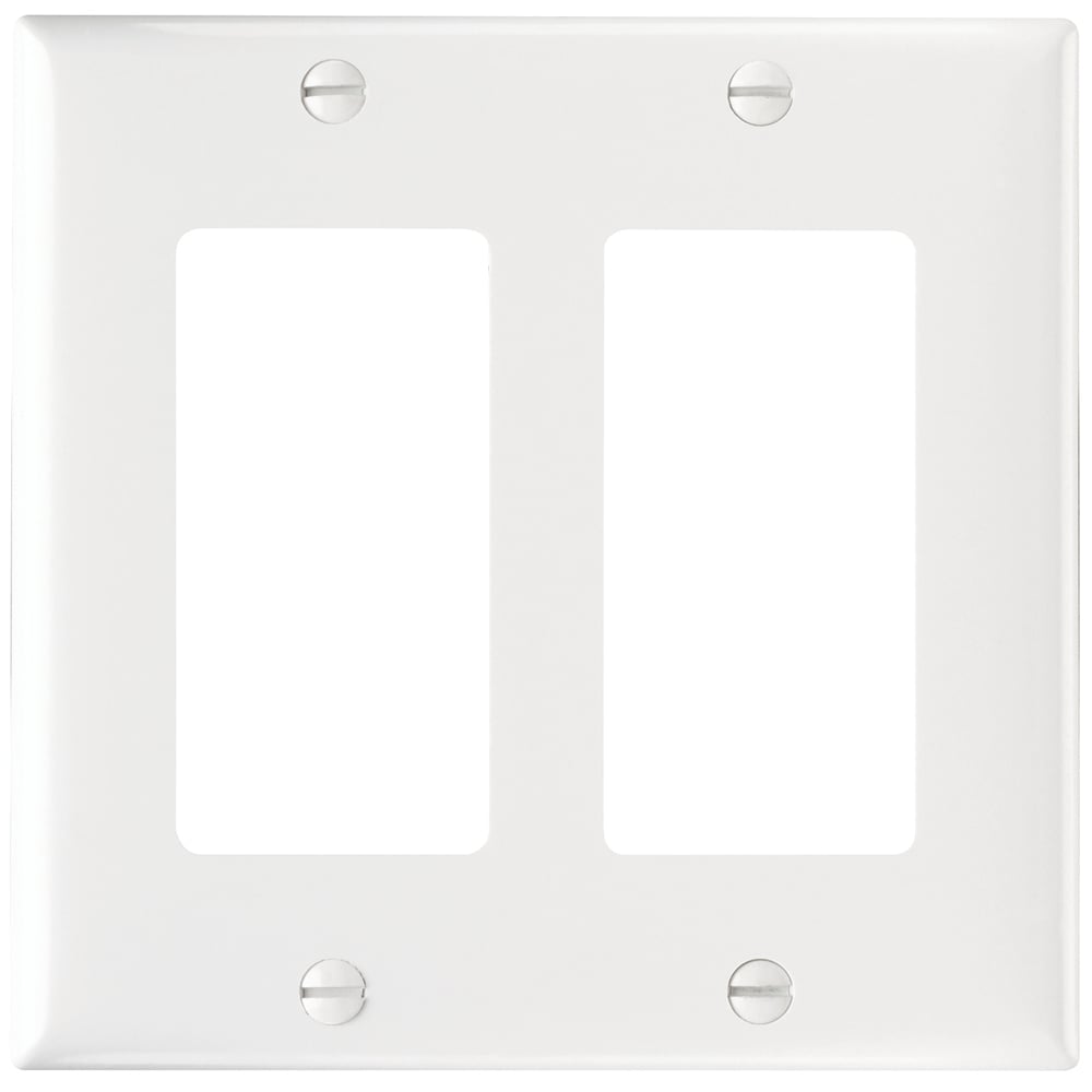 SP262W 2-Gang Thermoset Wall Plate, 2 Decorator Openings, White