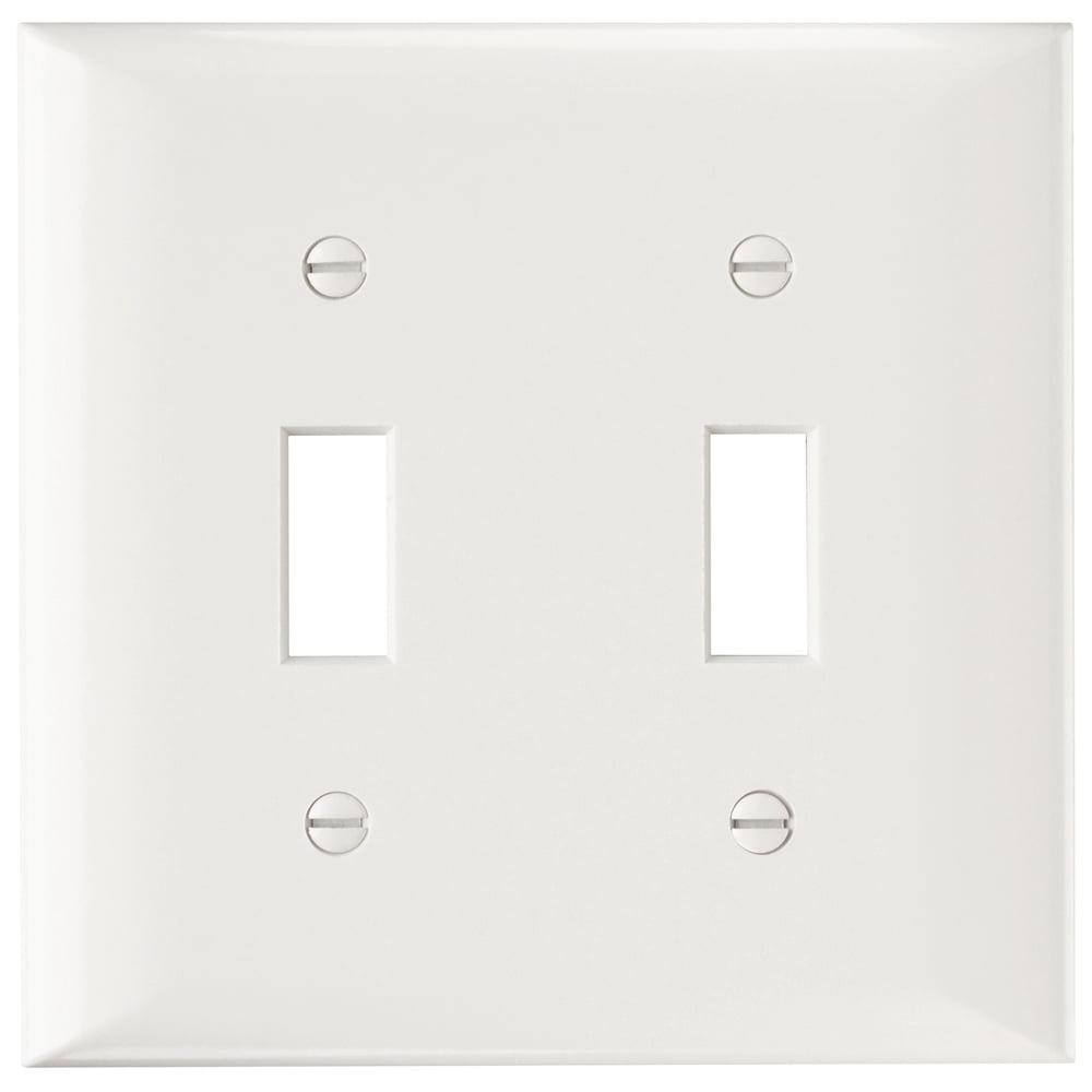 SP2W 2-Gang Thermoset Wall Plate, 2 Toggle Switch Openings, White