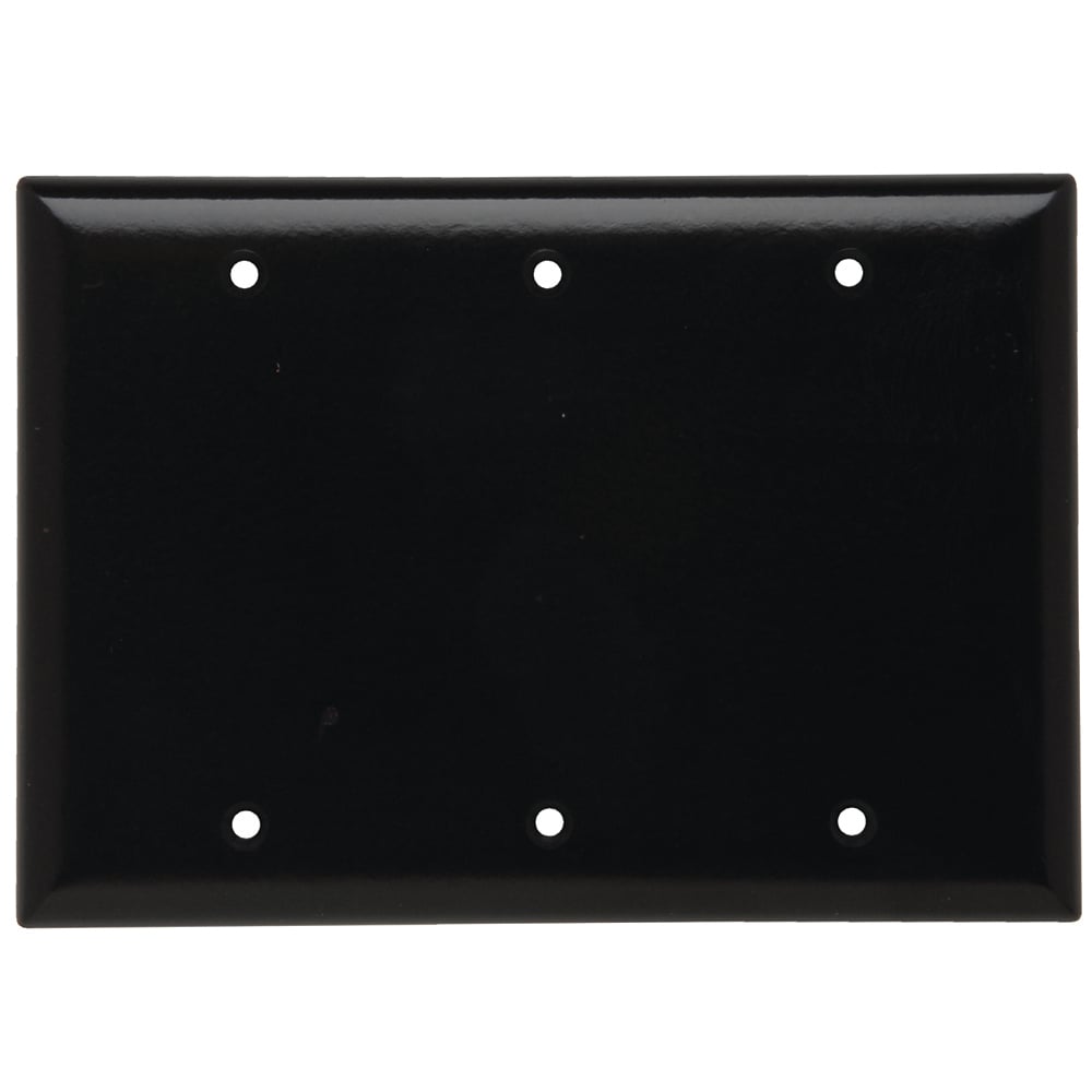SP33 3-Gang Thermoset Wall Plate, Blank, Box Mounted, Brown