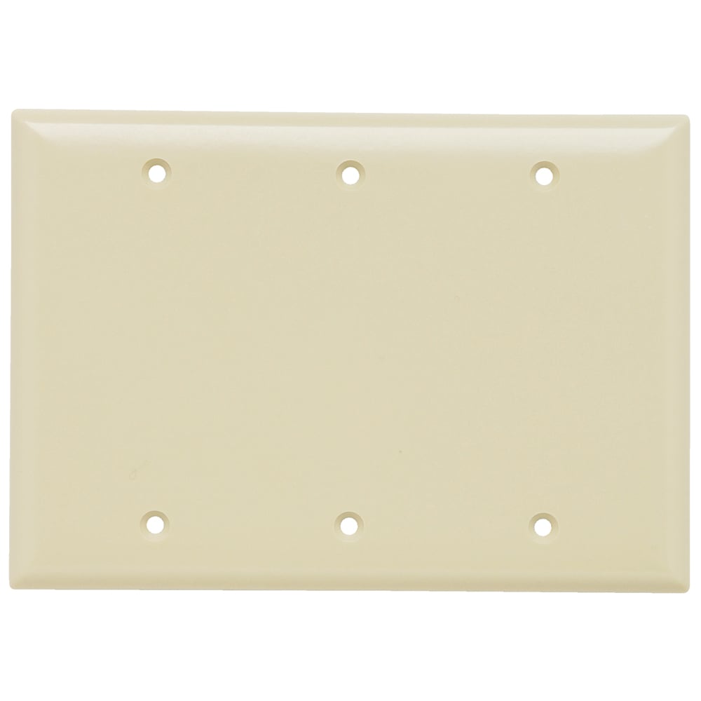 SP33I 3-Gang Thermoset Wall Plate, Blank, Box Mounted, Ivory