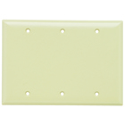 Smooth Wall Plate 3gang Blank Box Mount Ivory