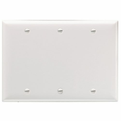 SP33W 3-Gang Thermoset Wall Plate, Blank, Box Mounted, White