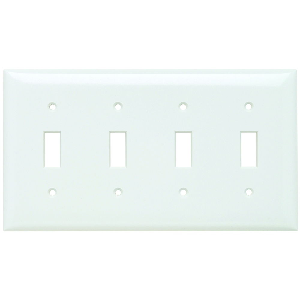 SP4W 4-Gang Thermoset Wall Plate, 4 Toggle Switch Openings, White