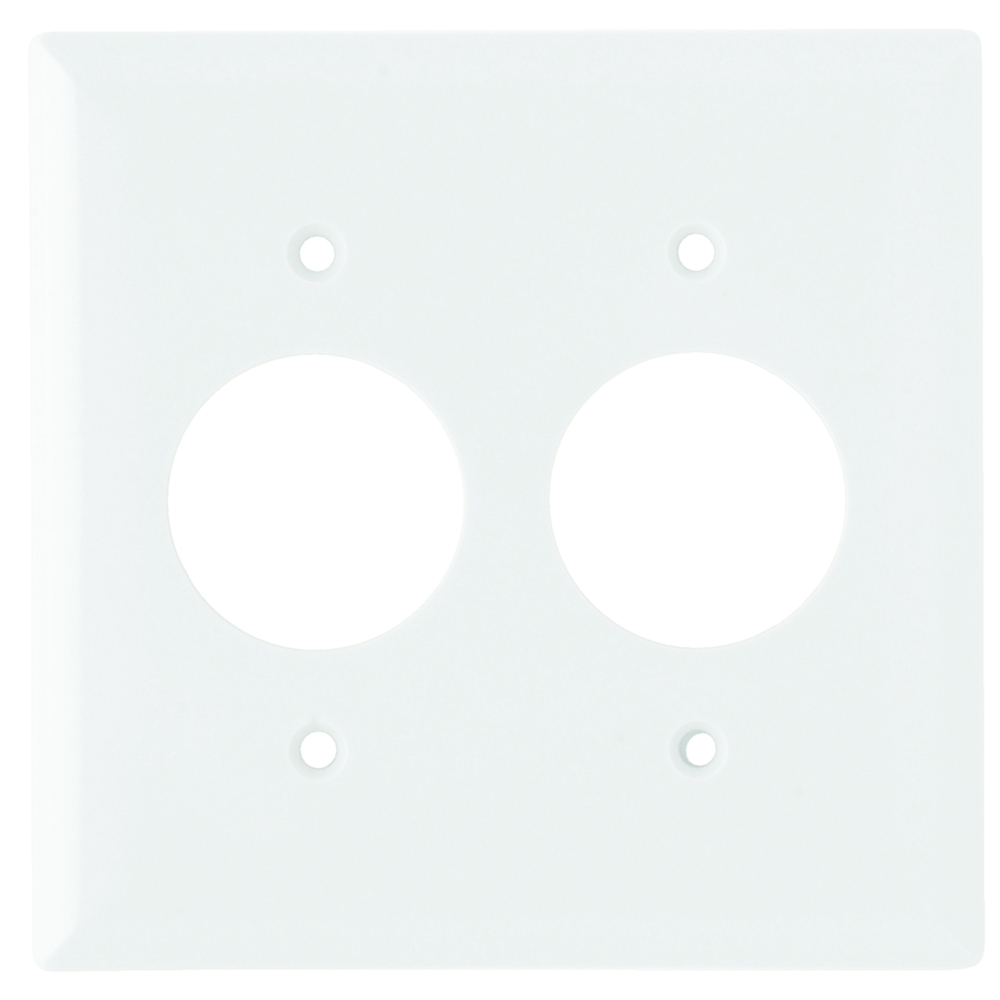 SP72W 2-Gang Thermoset Wall Plate, Single Receptacle Openings, White