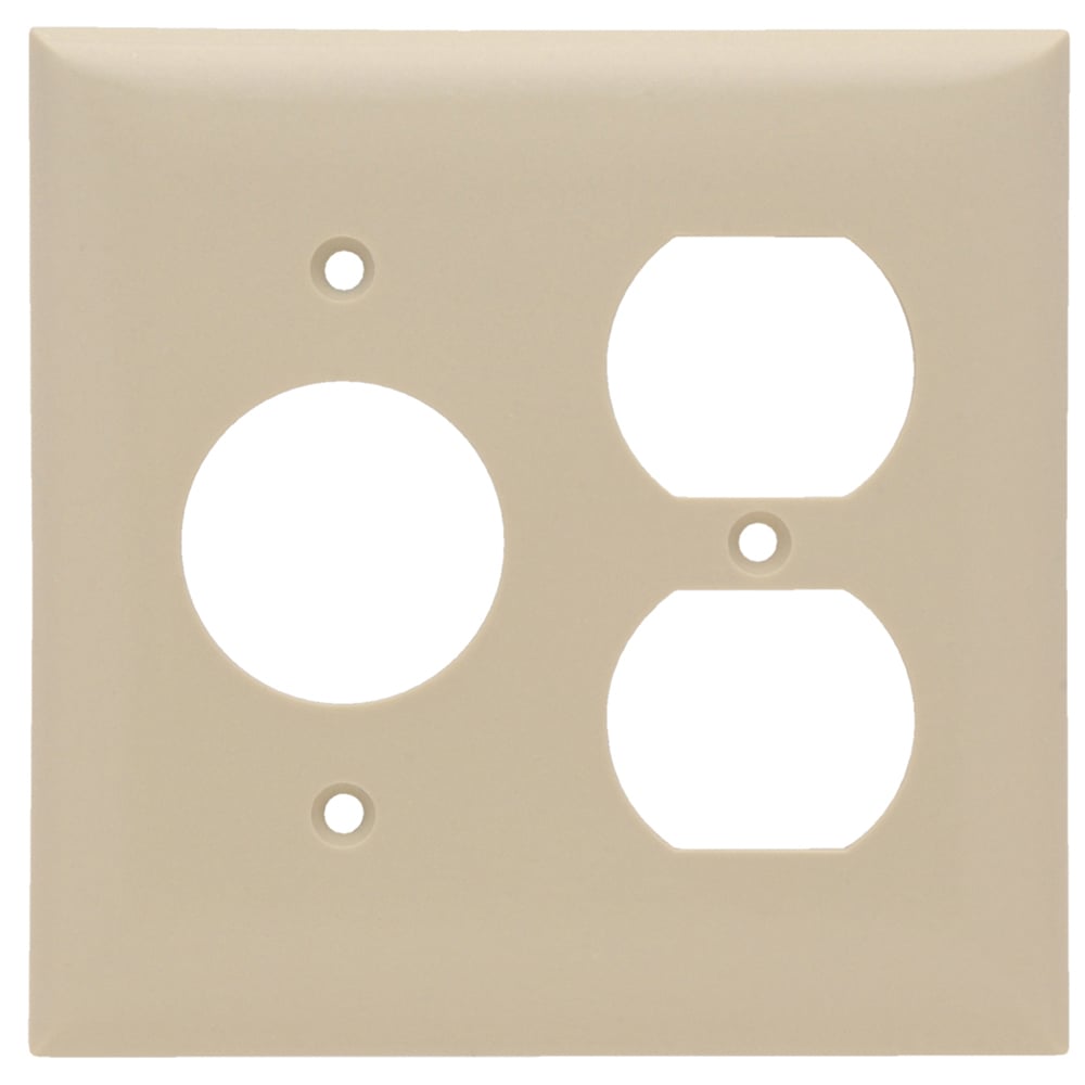 SP78I 2-Gang Thermoset Wall Plate, 1 Single Receptacle, 1 Duplex Receptacle, Ivory