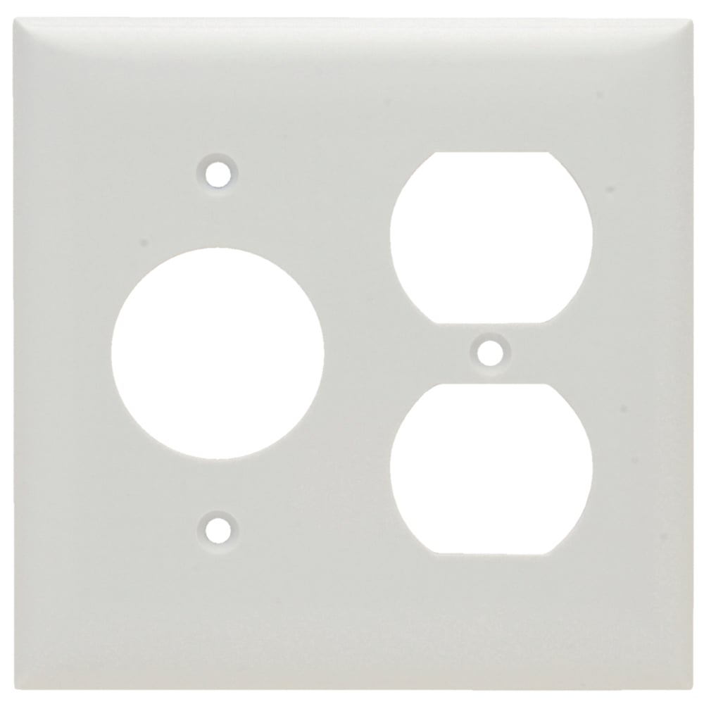SP78W 2-Gang Thermoset Wall Plate, 1 Single Receptacle, 1 Duplex Receptacle, White