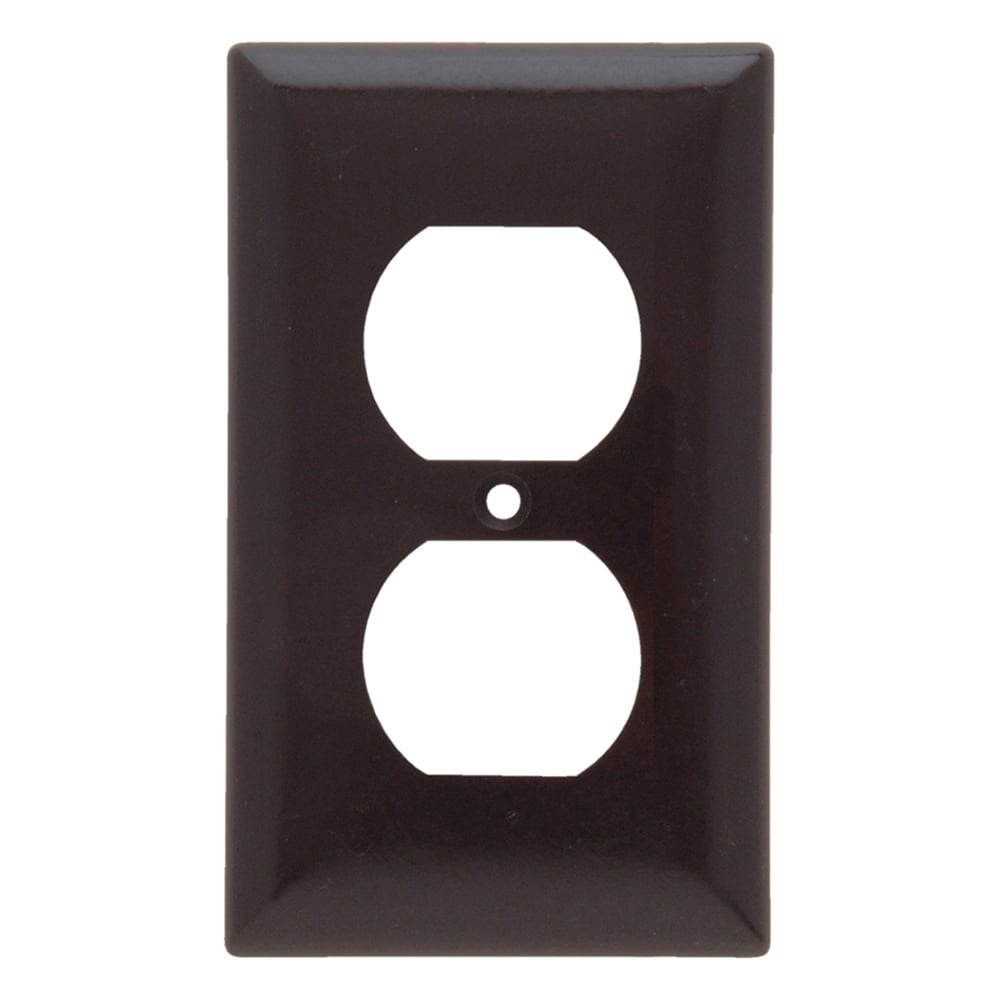 SP8 1-Gang Thermoset Wall Plate, 1 Duplex Receptacle Opening, Brown