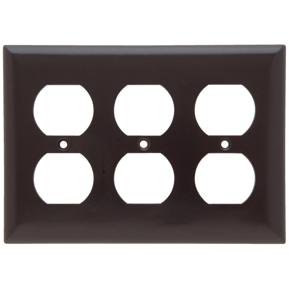 SP83 3-Gang Thermoset Wall Plate, Duplex Receptacle Openings, Brown