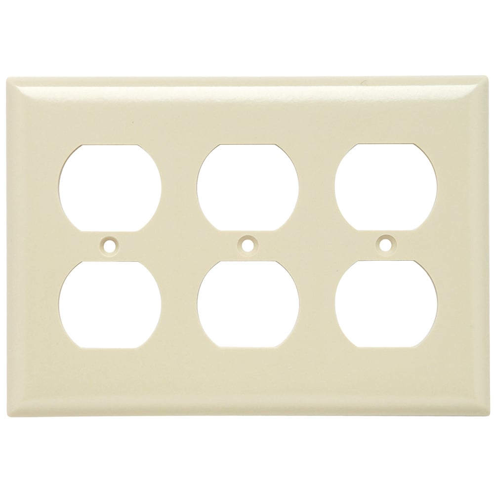 SP83I 3-Gang Thermoset Wall Plate, Duplex Receptacle Openings, Ivory
