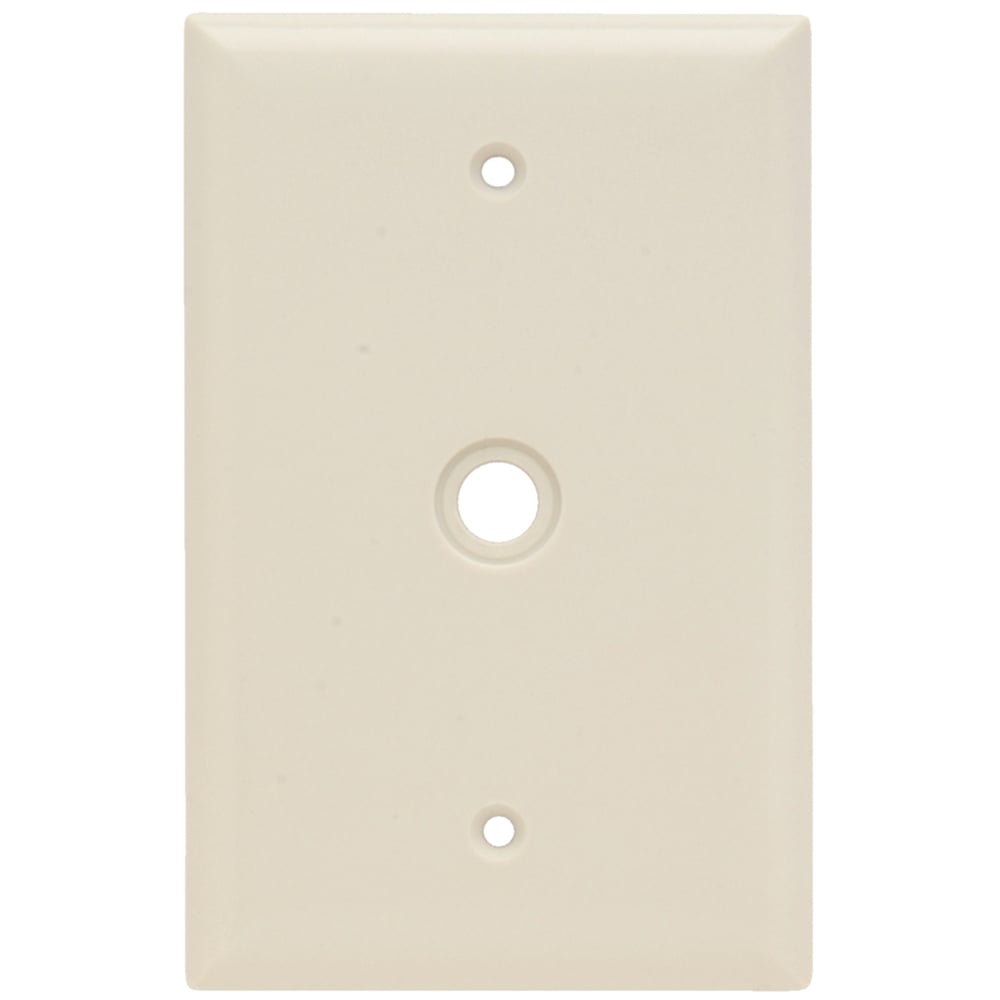 SPJ11LA Junior Jumbo 1-Gang Thermoset Wall Plate, 053-in Round Opening for Telephone or Cable, Light Almond