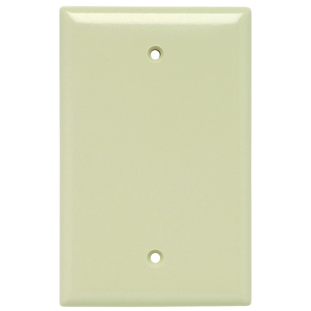 SPJ13I Junior Jumbo 1-Gang Thermoset Wall Plate, Blank, Box Mounted, Ivory