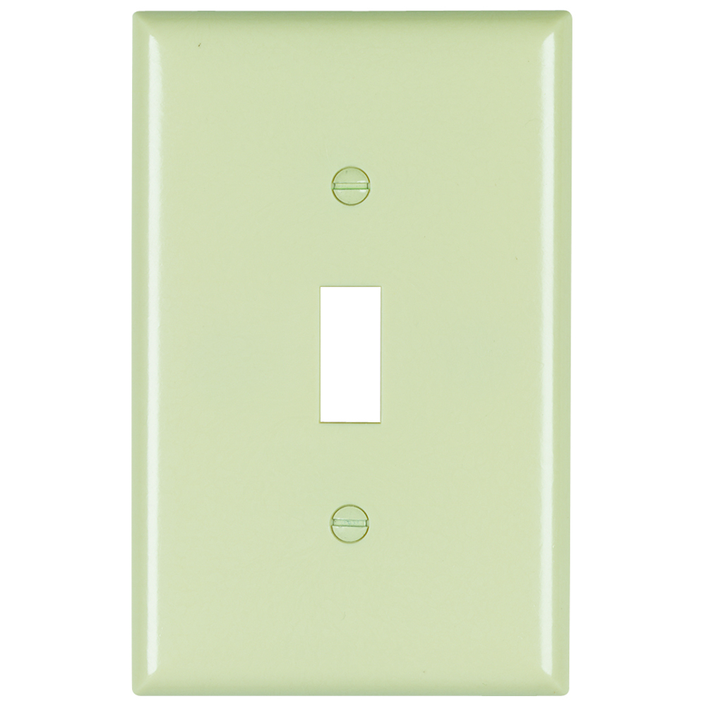 SPJ1I Junior Jumbo 1-Gang Thermoset Wall Plate, 1 Toggle Switch Opening, Ivory