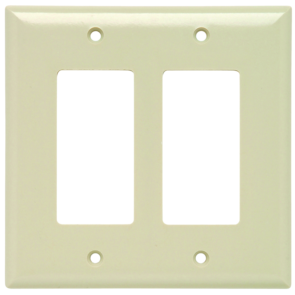 SPJ262I Junior Jumbo 2-Gang Thermoset Wall Plate, 2 Decorator Openings, Ivory