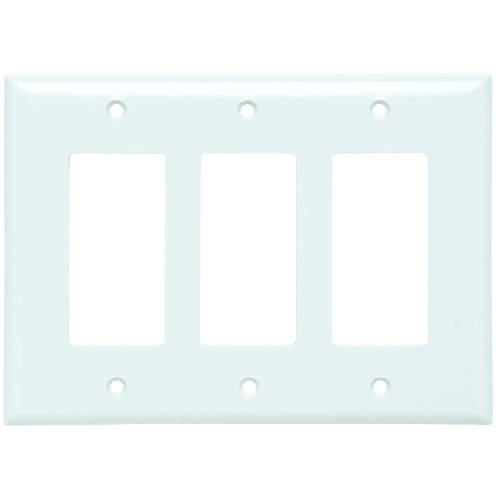 SPJ263W Junior Jumbo 3-Gang Thermoset Wall Plate, 3 Decorator Openings, White