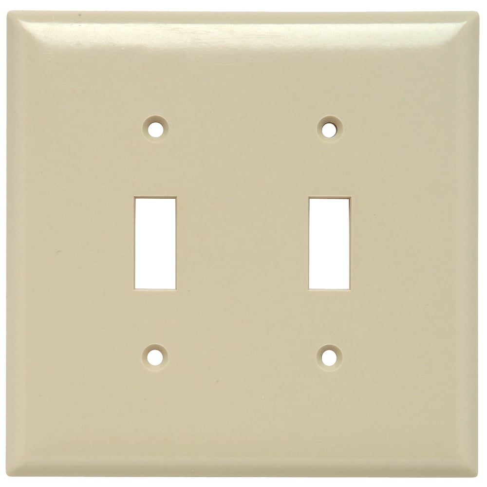 SPJ2I Junior Jumbo 2-Gang Thermoset Wall Plate, 1 Toggle Switch Opening, Ivory