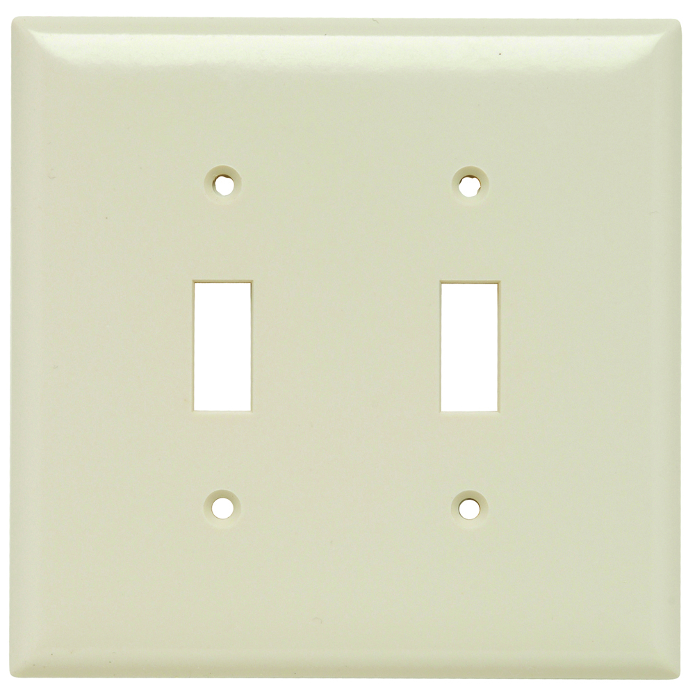 SPJ2LA Junior Jumbo 2-Gang Thermoset Wall Plate, 1 Toggle Switch Opening, Light Almond