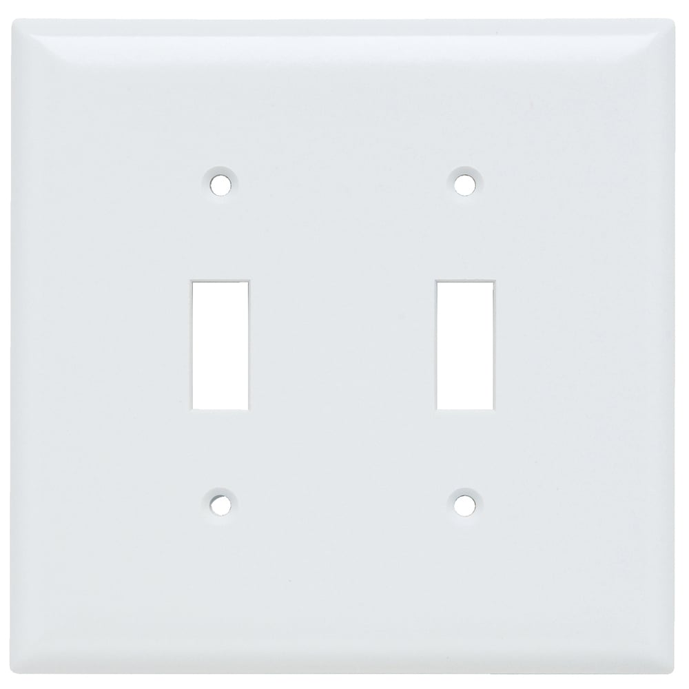 SPJ2W Junior Jumbo 2-Gang Thermoset Wall Plate, 1 Toggle Switch Opening, White