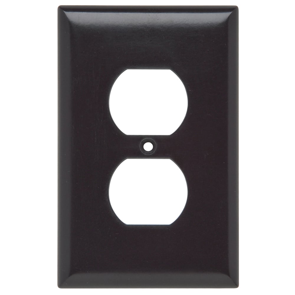 SPJ8 Junior Jumbo 1-Gang Thermoset Wall Plate, 1 Duplex Receptacle Opening, Brown