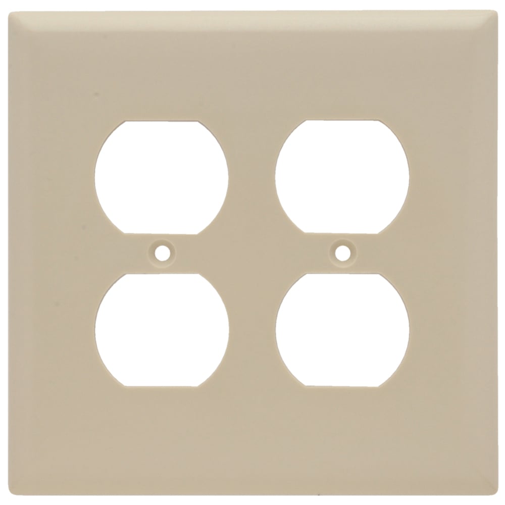 SPJ82I Junior Jumbo 2-Gang Thermoset Wall Plate, 2 Duplex Receptacle Openings, Ivory