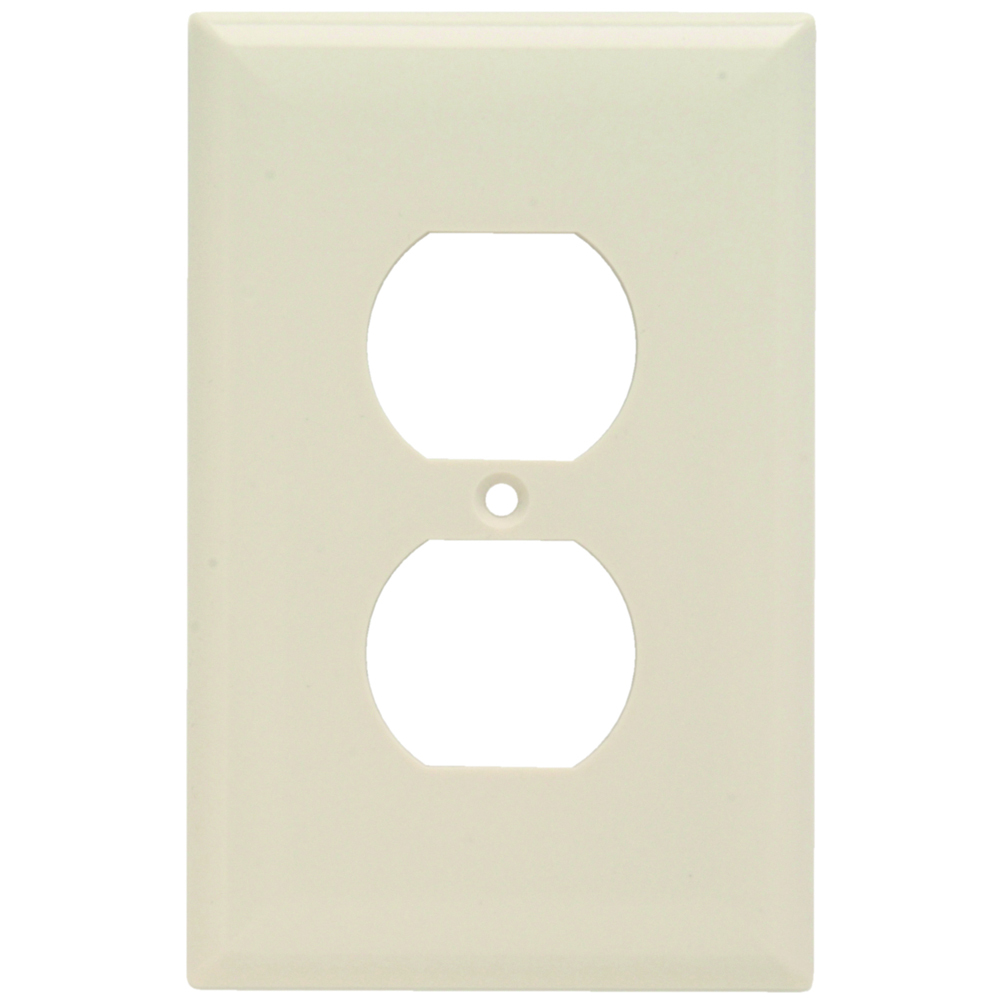SPJ8LA Junior Jumbo 1-Gang Thermoset Wall Plate, 1 Duplex Receptacle Opening, Light Almond