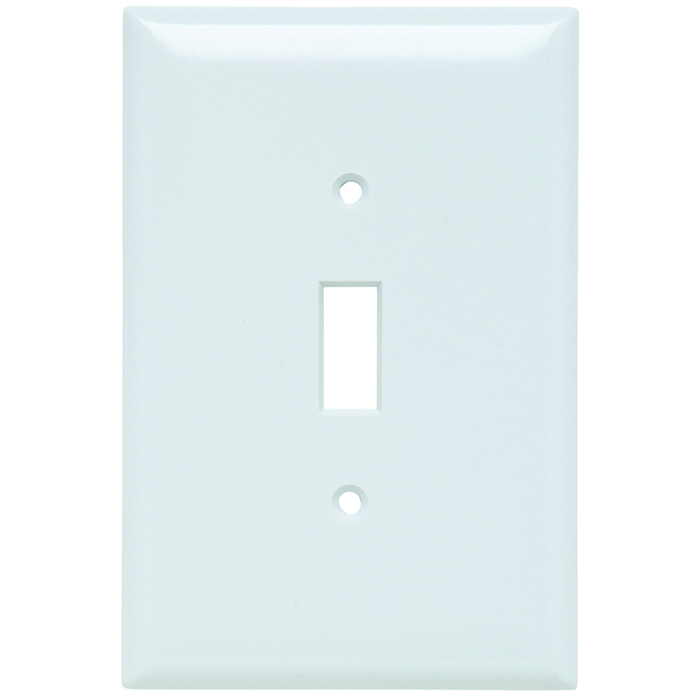 SPO1W Jumbo 1-Gang Thermoset Wall Plate, 1 Toggle Switch Opening, White