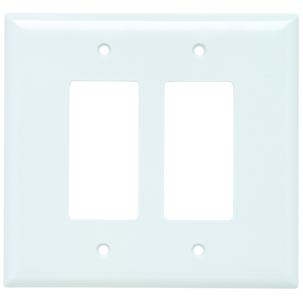 SPO262W Jumbo 2-Gang Thermoset Wall Plate, 2 Decorator Openings, White