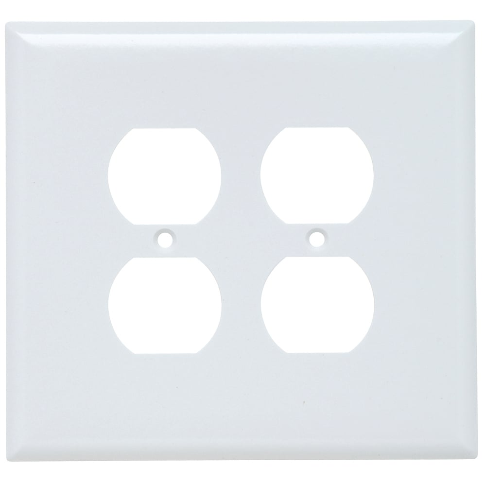 SPO82W Jumbo 2-Gang Thermoset Wall Plate, 2 Duplex Receptacle Openings, White