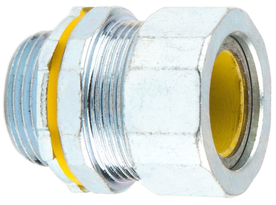 SR100B750 Strain Relief Electrical Connector, 1 in Trade, 0.65 to 0.75 in Cable Openings, Steel, Zinc Plated