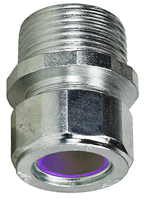 SR100B850 Strain Relief Electrical Connector, 1 in Trade, 0.75 to 0.85 in Cable Openings, Steel, Zinc Plated