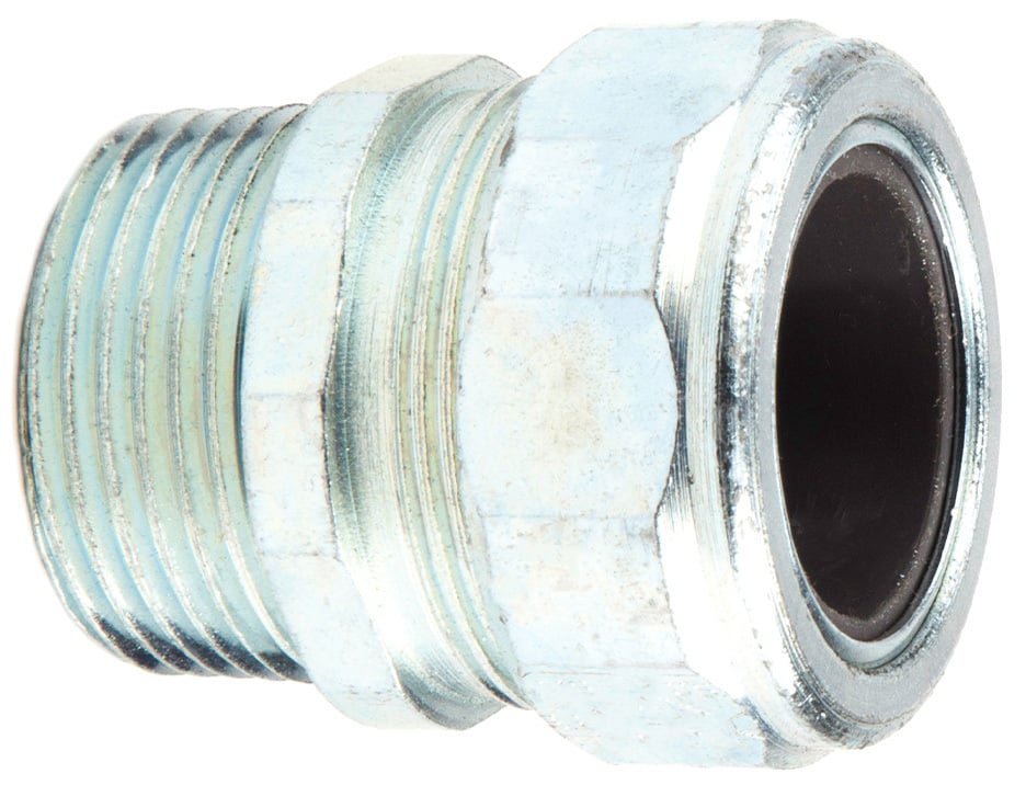 SR100C950 Strain Relief Electrical Connector, 1 in Trade, 0.85 to 0.95 in Cable Openings, Steel, Zinc Plated