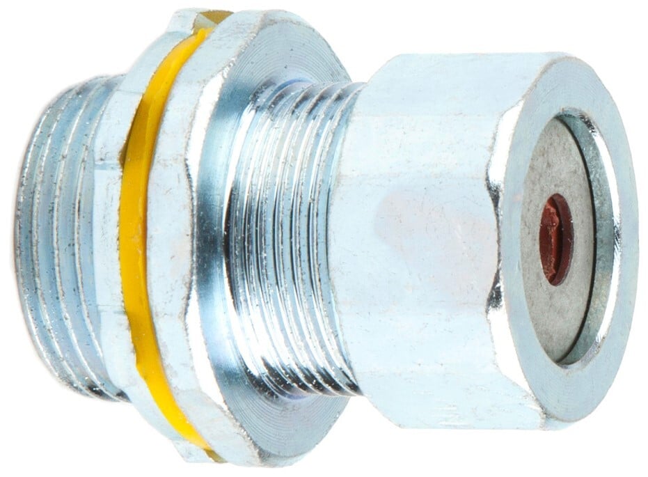 SR50A250 Straight Strain Relief Connector, 1/2 in Trade, 0.15 to 0.25 in Cable Openings, Steel, Zinc Plated
