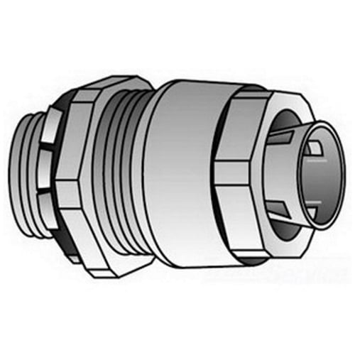 SR-75-750 Grip-Tite Strain Relief Straight Cord Connector, 3/4 in Trade, 5/8 to 3/4 in Cable Openings, Malleable Iron, Zinc Plated