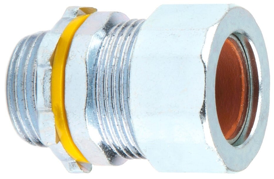 SR75A650 Strain Relief Electrical Connector, 3/4 in Trade, 0.55 to 0.65 in Cable Openings, Steel, Zinc Plated