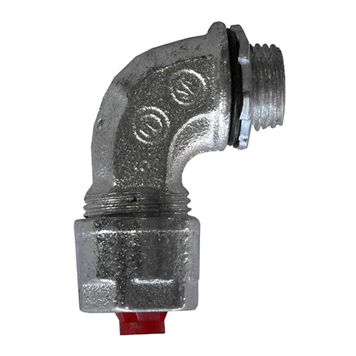 SR-9100-1000 Grip-Tite Type SR Strain Relief Connector, 1 in Trade, 0.875 to 1 in Cable Openings, Malleable Iron, Zinc Plated