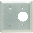 Combination Wall Plate, 1 Blank and, 1 Single Receptacle, Two Gang, 302 Stainless Steel