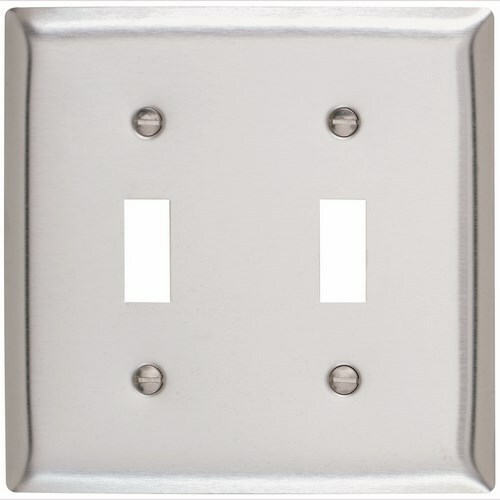 SS2 2-Gang 302/304 Stainless Steel Wall Plate, Toggle Switch Openings