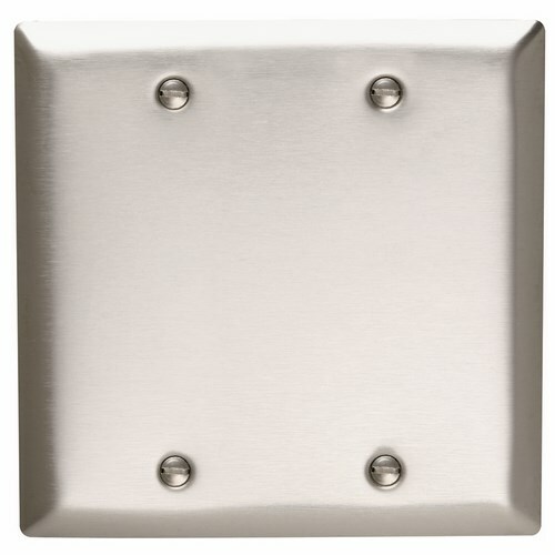 SS23 2-Gang 302/304 Stainless Steel Wall Plate, Blank, Box Mounted