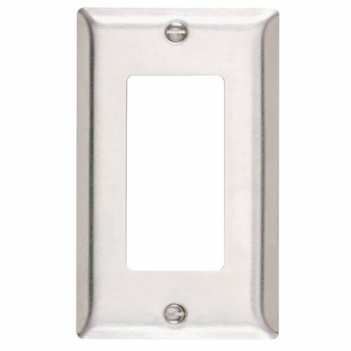 SS26 1-Gang 302/304 Stainless Steel Wall Plate, 1 Decorator Opening