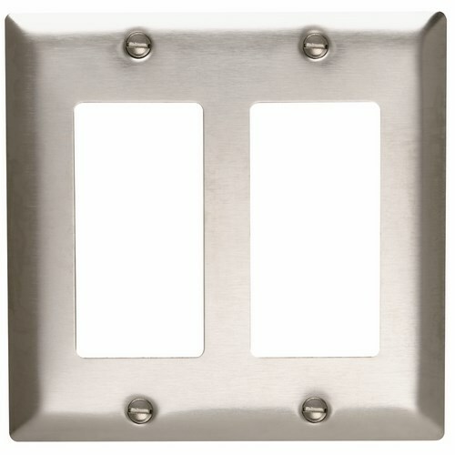 SS262 2-Gang 302/304 Stainless Steel Wall Plate, 1 Decorator Opening