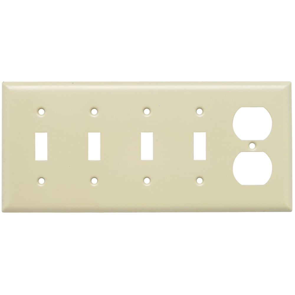 SS48I Wall Plate, Duplex, 5-Gang 302/304 Stainless Steel, Painted Ivory
