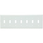 Toggle Switch Wall Plate, Seven Gang, 302 Stainless Steel Painted White