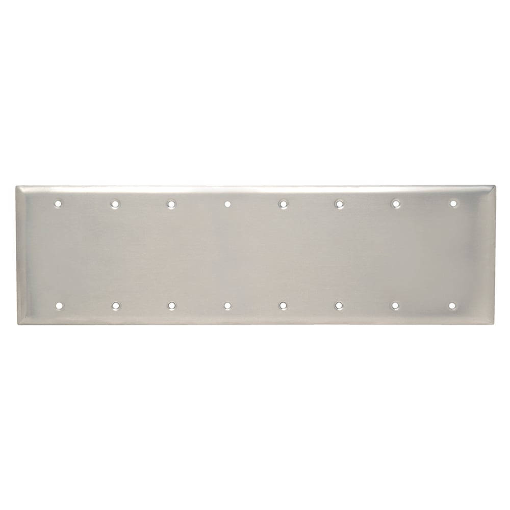 SS6023 8-Gang 302/304 Stainless Steel Wall Plate, Blank, Box Mounted