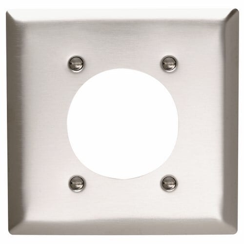SS703 2-Gang 302/304 Stainless Steel Wall Plate, Power Outlet Receptacle 21563-in Diameter Opening