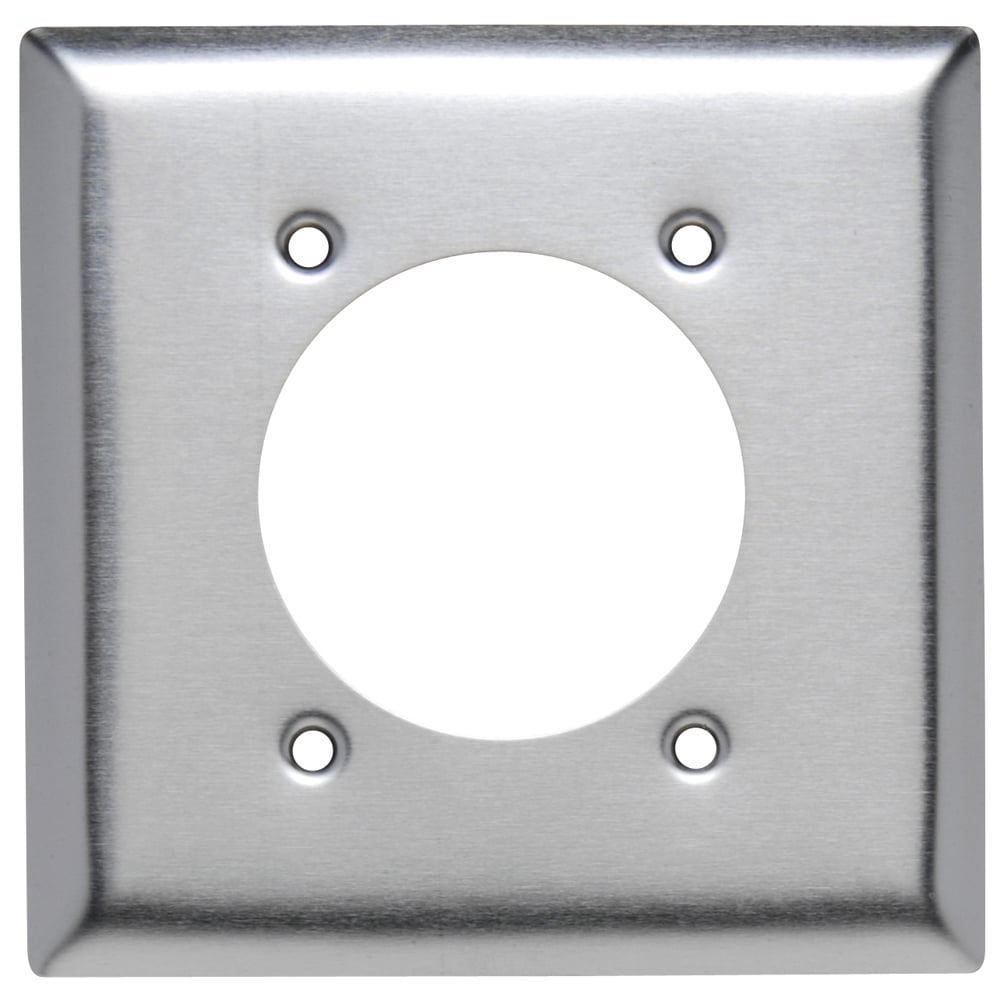 SS716 2-Gang 302/304 Stainless Steel Wall Plate, Power Outlet Receptacle Opening