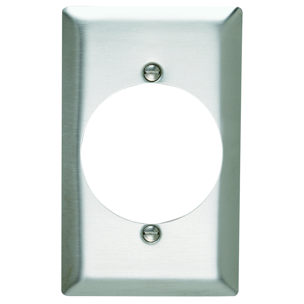 SS724 1-Gang 302/304 Stainless Steel Wall Plate, Power Outlet Receptacle Openings