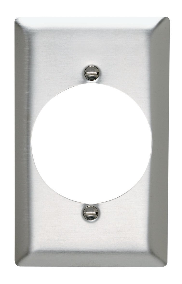 SS725 1-Gang 302/304 Stainless Steel Wall Plate, Power Outlet Receptacle Openings