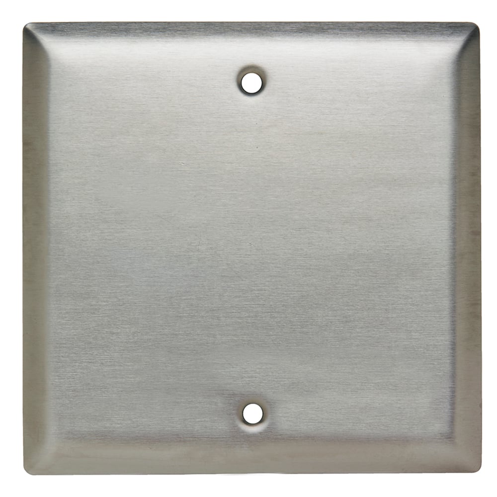 SS743 2-Gang 302/304 Stainless Steel Wall Plate, Blank
