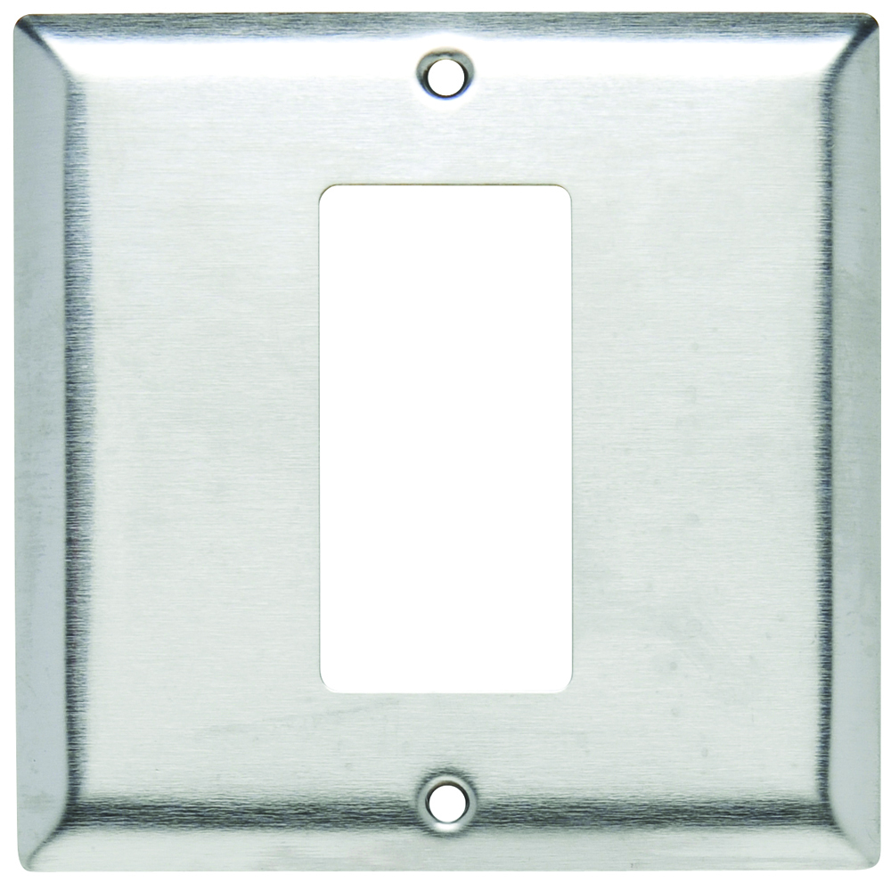 SS746 2-Gang 302/304 Stainless Steel Wall Plate, Decorator Opening